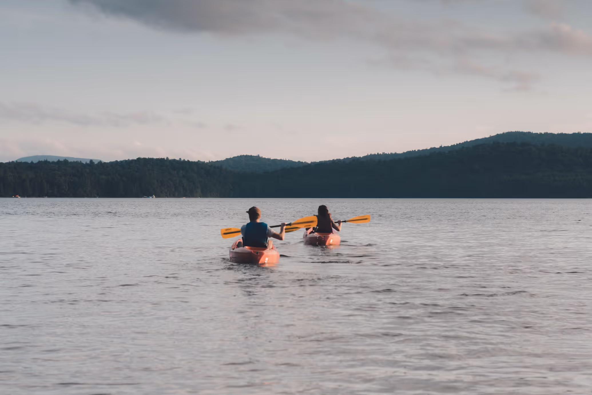 Couple kayaking on Lake Windermere