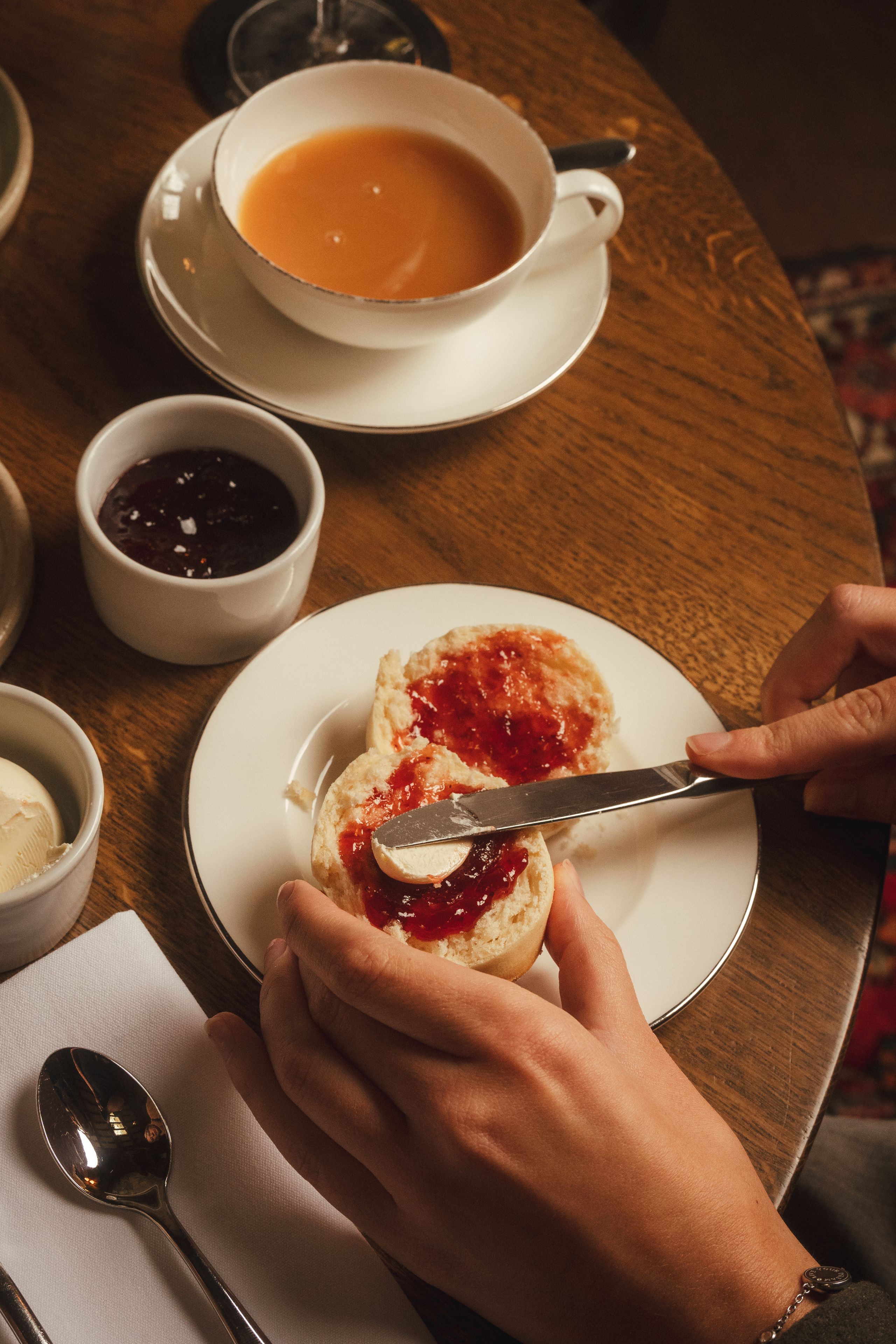 Tea and jam scone