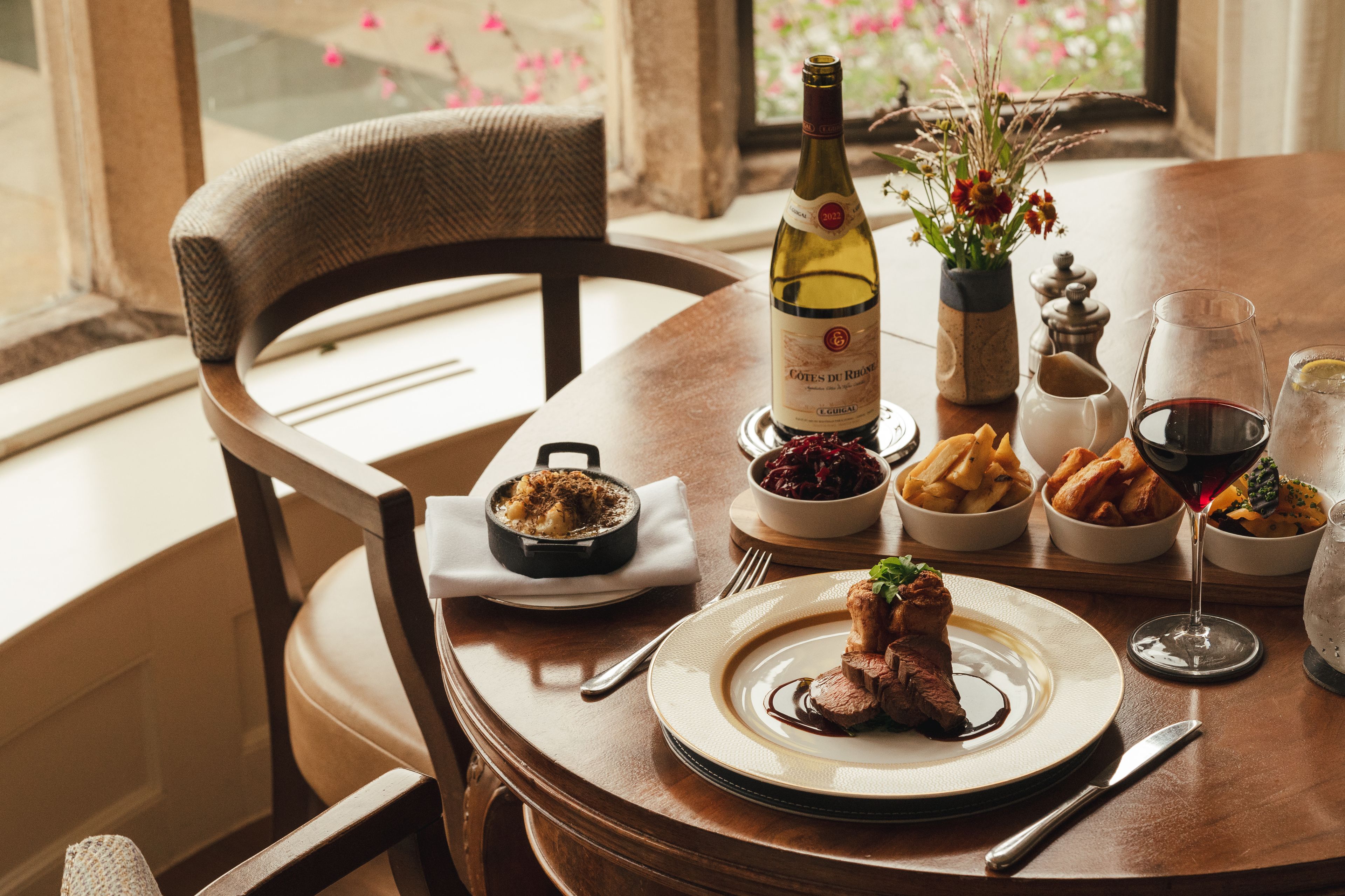 Sunday lunch on window table
