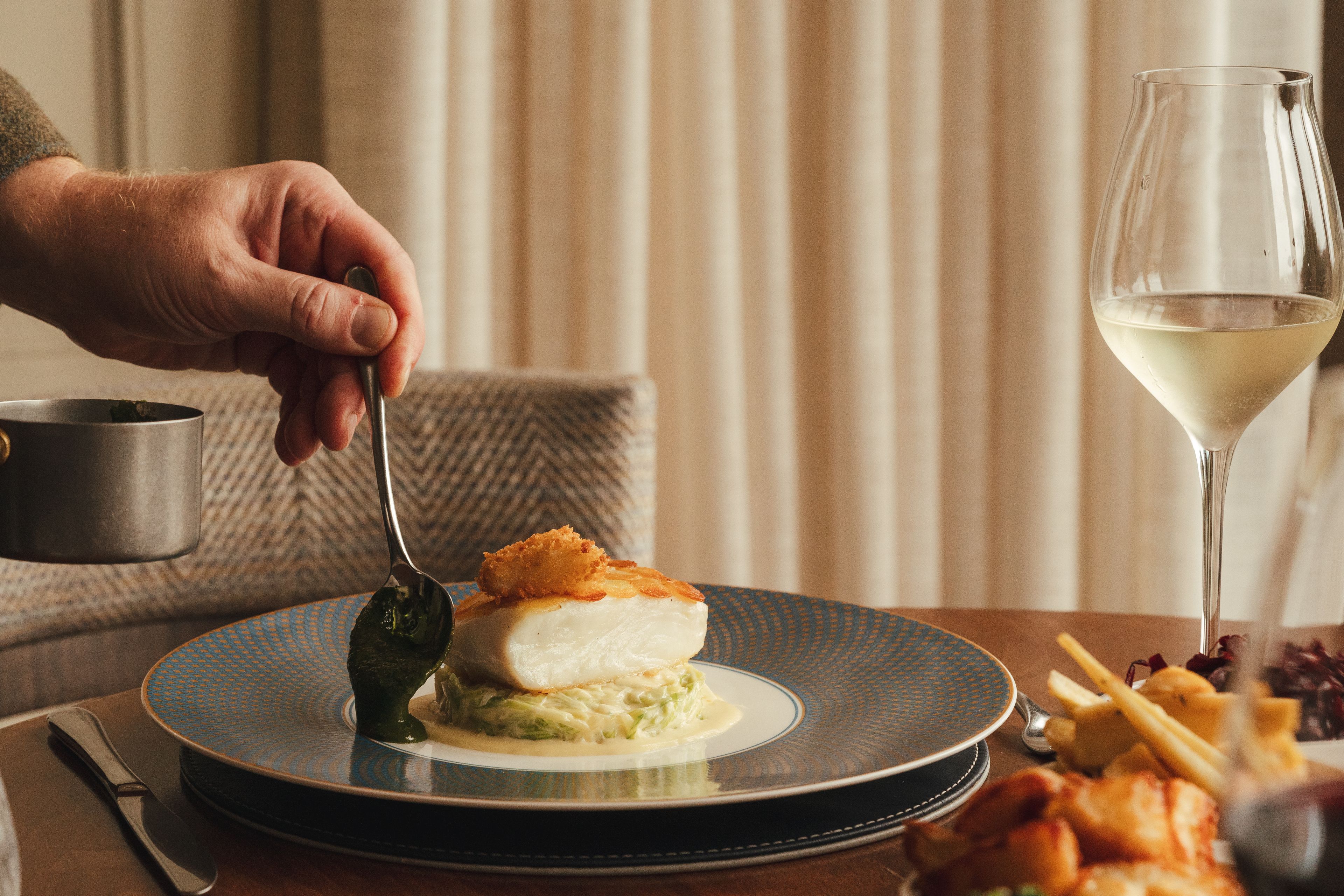 Fish dish being served
